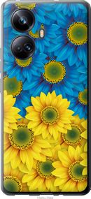 Чехол на Realme 10 Pro Plus Жёлто-голубые цветы "1048u-2944-17620"