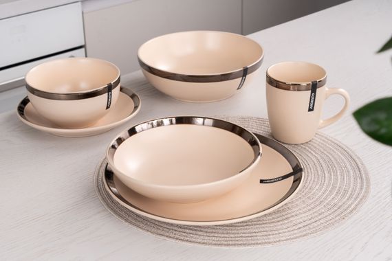 Тарілка ARDESTO супова Liguria, 20 см, Cream, кераміка (AR2920LCC) | Зображення 1
