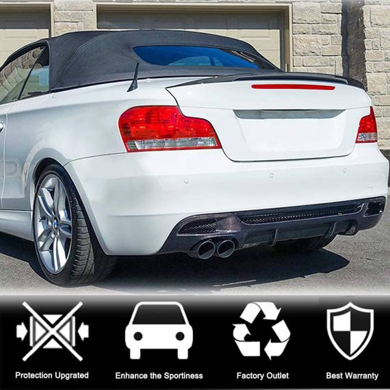 Дифузор заднього бампера V1 (для E82/E88 M-Sport, Карбон) для BMW 1 серія E81/82/87/88 2004-2011 рр | Зображення 2