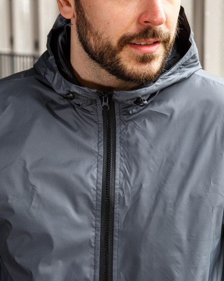 Мужской спортивный костюм из плащевки штаны и ветровка, BD0030 цвет серый, размер М | Зображення 2