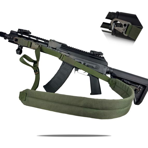 Ремінь збройовий RAGNAROK триточковий з широким наплічником "KRAKEN" carbine Олива