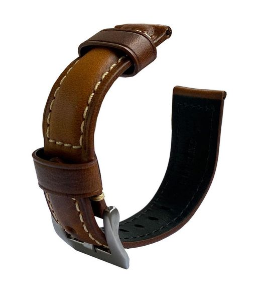 Кожаный ремешок Primolux F001 Steel buckle для часов Samsung Galaxy Watch Active / Active 2 - Brown | Зображення 6