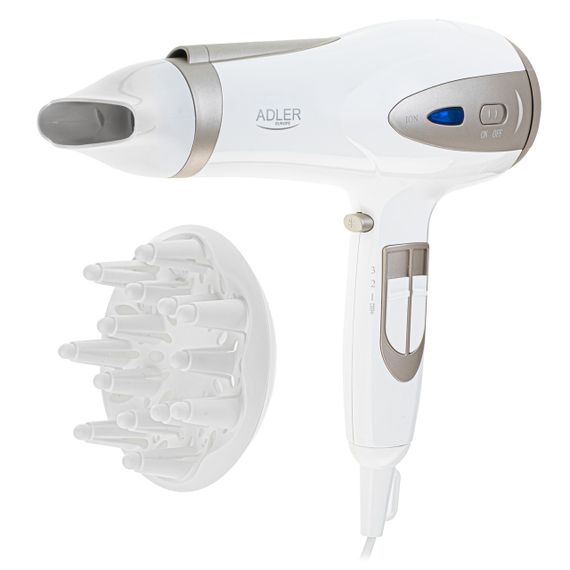Фен для волосся Adler AD 2248 WC, іонізація, дифузор, концентратор, холодне повітря | Зображення 1