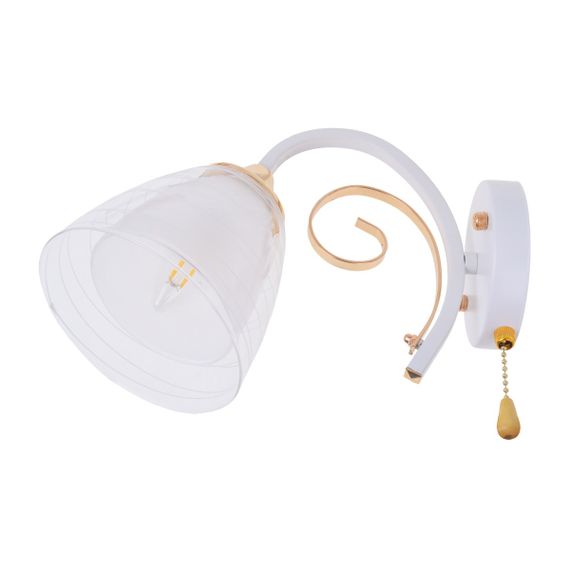 Бра настенное накладное в спальню прованс LK-663W/1 E27 WH+FG | Зображення 4