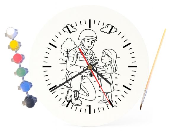 Дитячий набір для творчості годинник розмальовка Захисники України 30 см (Г0057) | Зображення 3