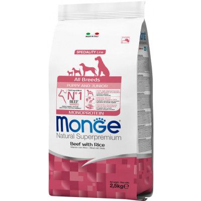 Сухой корм для собак Monge Dog All breeds Adult говядина с рисом 2.5 кг (8009470004947)