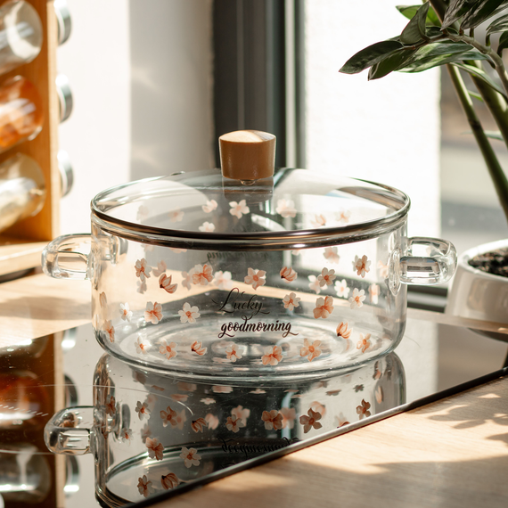 Скляна каструля прозора 2.5 літр з кришкою HP-34-20 | Зображення 3