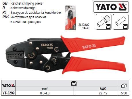 Кліщі кліщі обтискання та зачищення провідників l=230мм YATO-2299