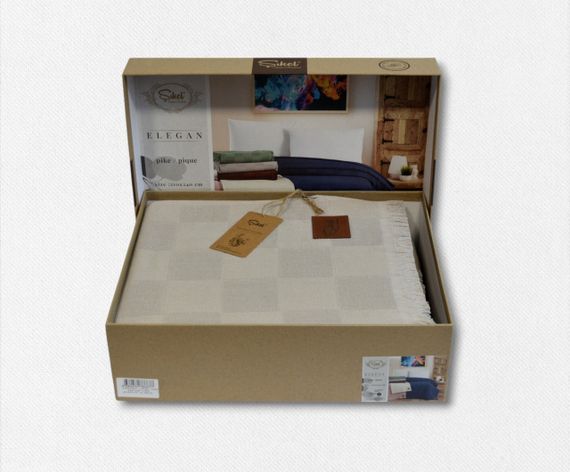 Вафельное покрывало Sikel 210×240 см. Elegan Kahve | Зображення 1