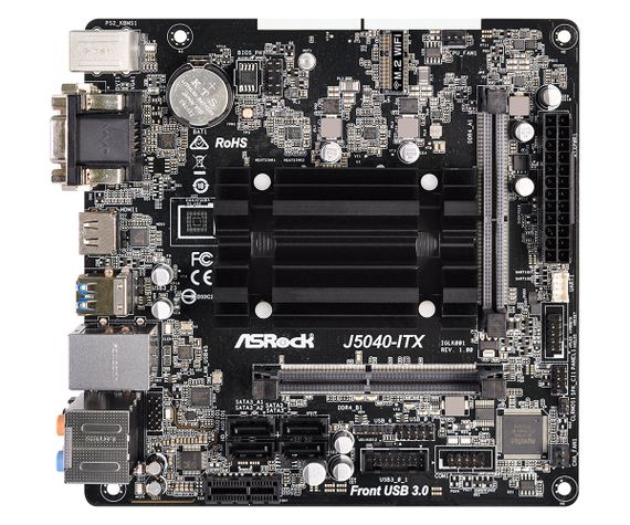 ASRock J5040-ITX (Quad-Core Pentium 3.2GHz, 2xDDR4 SoDIMM, VGA/HDMI/DVI, 1*PCIe, 4xSATAIII, miniITX) | Зображення 1