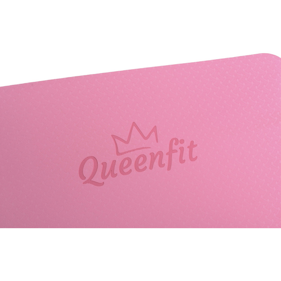 Килимок (мат) для фітнесу та йоги Queenfit Premium TPE 0,5см рожевий | Зображення 4