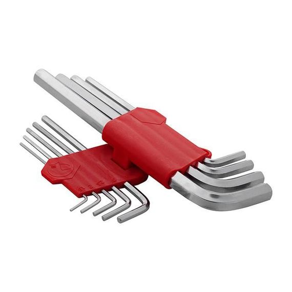 Набір ключів Г-подібних шестигранних подовжених 9 од., 1.5-10 мм, Cr-V INTERTOOL HT-0602 | Зображення 2