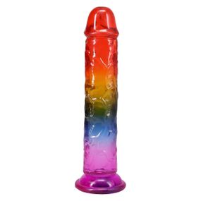 Дилдо Doc Johnson Crystal Jellies - 8.5 Inch Сlassic Dong - Rainbow Sex Aura