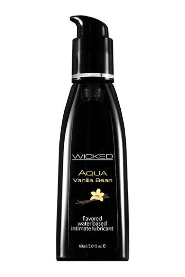 Їстівний лубрикант зі смаком ванілі Wicked Aqua Vanilla Bean на водній основі, 60 мл Sex Aura