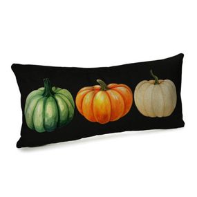 Подушка для дивану оксамитова Три кольорові гарбузи 50×24 см (52BP_24S006)