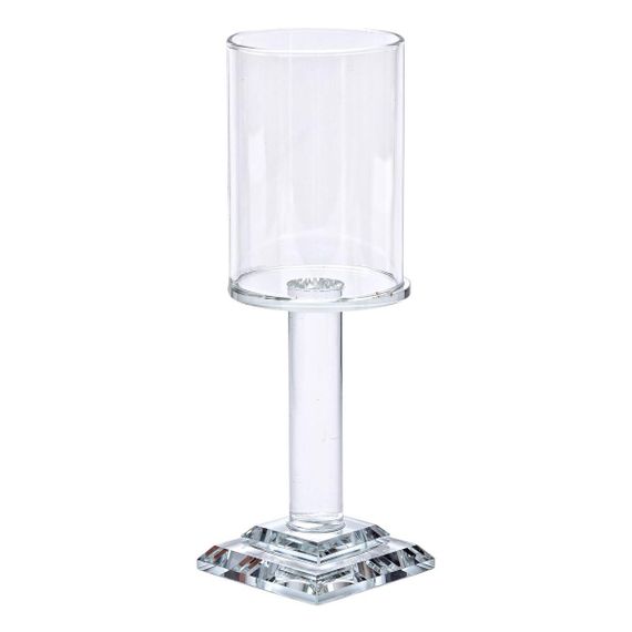 Подсвечник стеклянный на ножке 6.5×20 см подсвечник бокал декоративный прозрачный HP-4-40S | Зображення 1