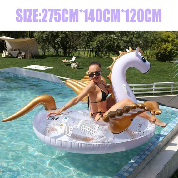Надувний круг Єдиноріг із блискітками всередині, для підлітків і дорослих, 275 x 140 x 120 см | Зображення 5