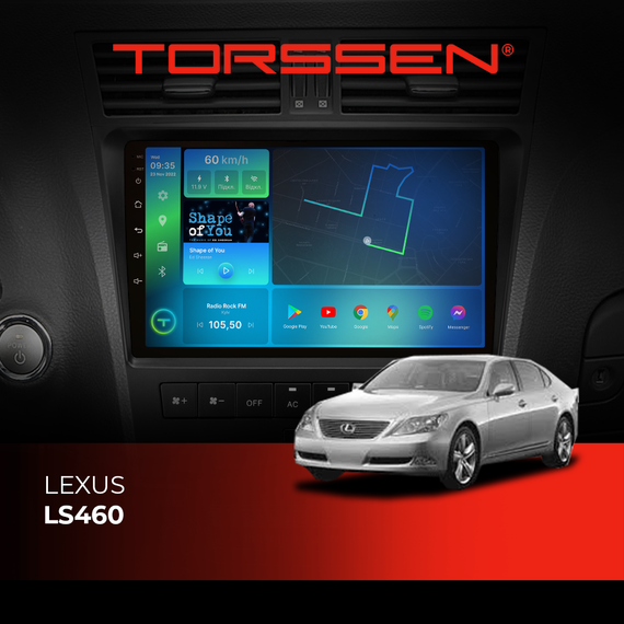 Штатна магнітола Torssen Lexus LS460 FL10 4+64Gb 4G Carplay DSP