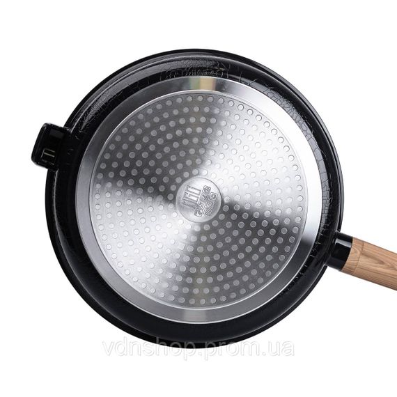 Алюмінієва сковорода з керамічним покриттям антипригарним 3,2 л Ø 28 см чорна MGC HP-4-459B | Зображення 2