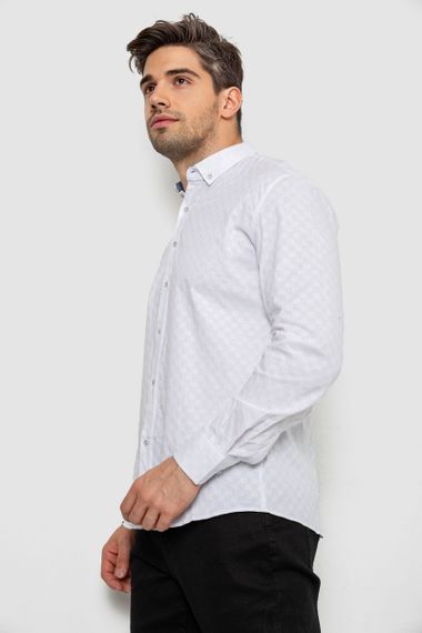 Рубашка мужская однотонная, цвет белый, 214R7075 | Зображення 2
