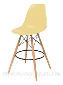 Барный стул Eames Bar Chair кремовый, сиденье из сверхпрочного пластика ABS