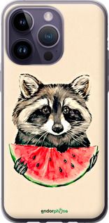 Чохол на iPhone 14 Pro Max Єнотик з кавуном "4605u-2667-2448"