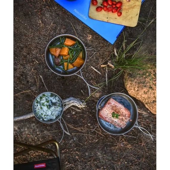 Каструля титанова зі складною ручкою 1300 мл Naturehike NH18T202-B | Зображення 4