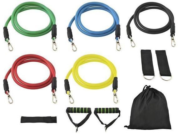 Спортивний набір: трубчасті еспандери з ручками та ременями 🏋️‍♀️🧘‍♂️