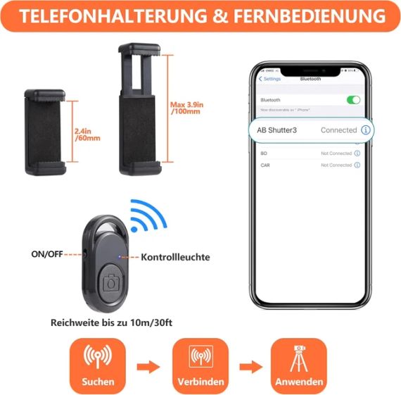 Штатив для мобильного телефона  с Bluetooth-пультом, 3 в 1, Polarduck | Зображення 3