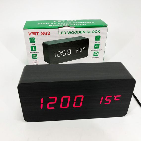 Настільний годинник для офісу VST-862, Годинник з показом температури і вологості VC-22 | Зображення 8