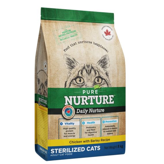 Сухий корм із куркою для стерилізованих котів Pure Nurture Cat Daily Nurture Sterilised, 8 кг