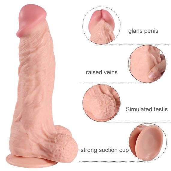 Фалоімітатор Large Leilong Lifelike L тілесний без вібрації Sex Aura | Зображення 3