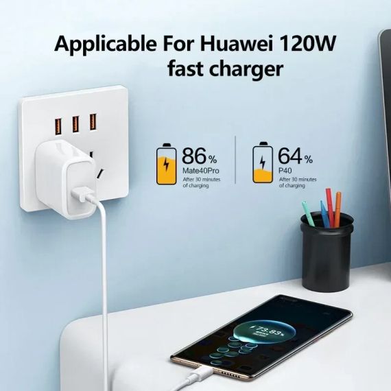 Кабель для передачі даних 10А USB - Type-C white 2m білий | Зображення 3