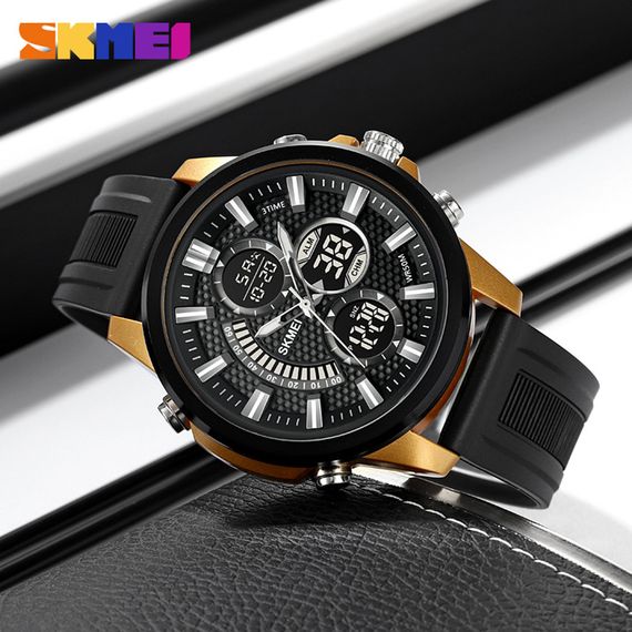 Годинник S2kmei 2235BKGDBK Black-Gold-Black | Зображення 2