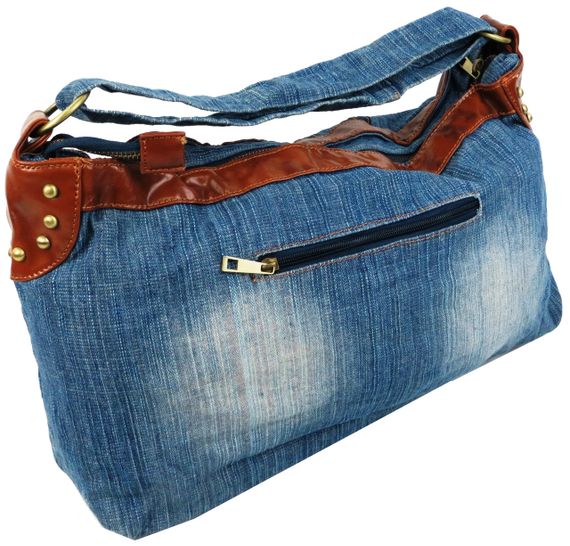 Женская джинсовая сумка Fashion jeans bag синяя | Зображення 4