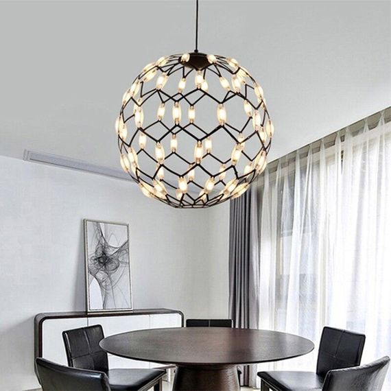 Люстра світлодіодна підвісна LED світильник для квартири на стелю лед 26276 Чорний 42-200х40х40 см. | Зображення 7