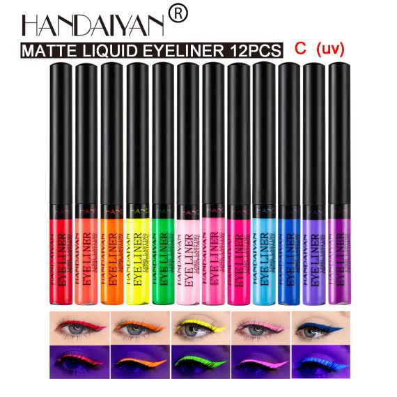 Кольорова водостійка підводка для очей HANDAIYAN Eyeliner Long Lasting Professional колір №35 | Зображення 6
