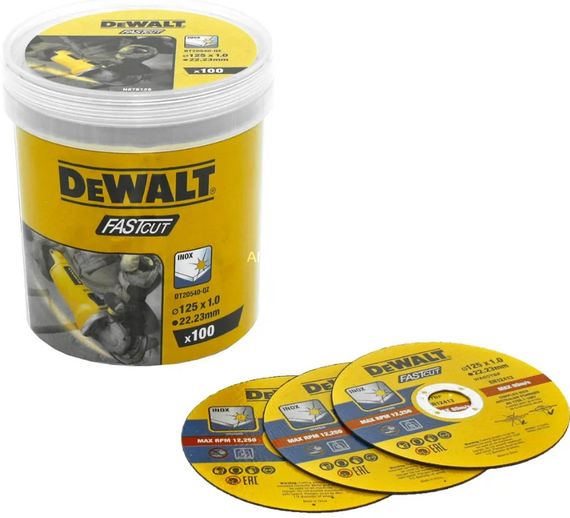 Набір кругів відрізних DeWALT FASTCUT 125x1x22,23 мм 100 шт (DT20540)