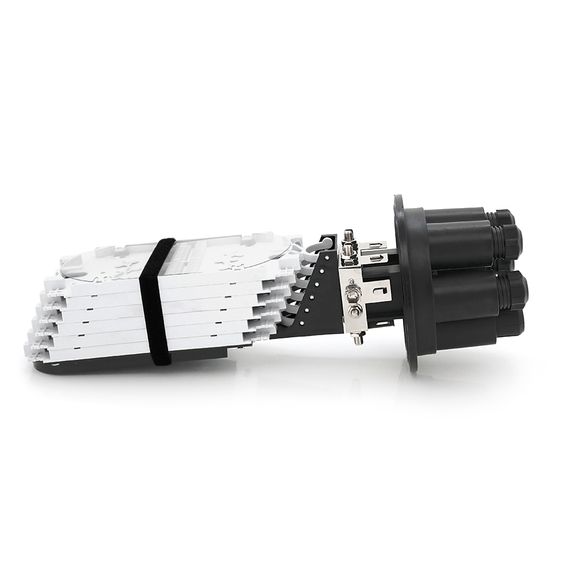 Муфта оптична Merlion ML-OP-F106M-96C, герметична, 6 вводів, до 4-х касет, до 96 зварок, матеріал PP