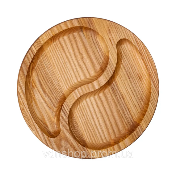 Менажница деревянная 25 см круглая на 2 секции T45W250