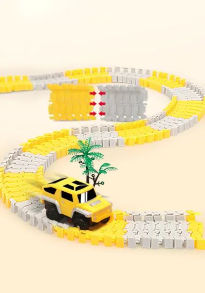 Автомобільний трек Дорожні роботи, 333 деталі, машинка на батарейці | Зображення 2