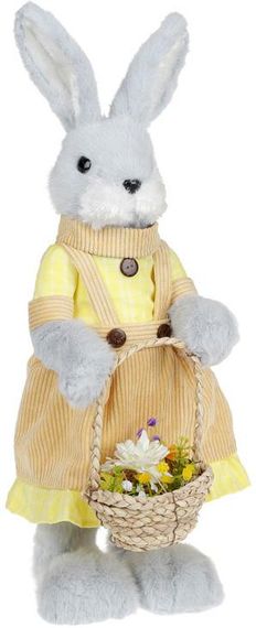 Фигура декоративная Крольчиха с корзинкой 20х16х59см