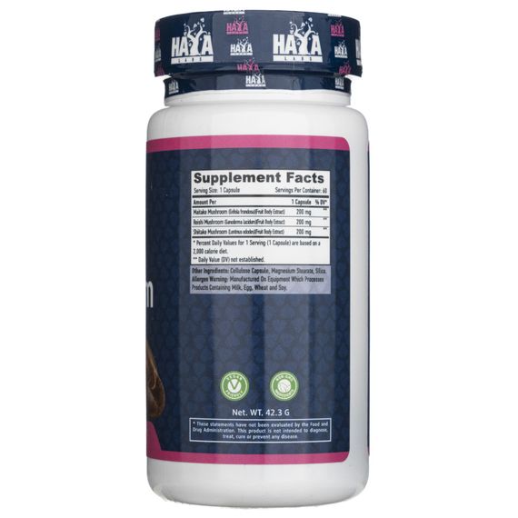 Тройной грибной комплекс Haya Labs Triple Mushroom Complex 60 caps | Зображення 2