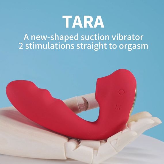 Вибратор для точки G BeYourLover Tara с вакуумной стимуляцией и нагревом, красный, 13 х 3.5 см Sex Aura | Зображення 1