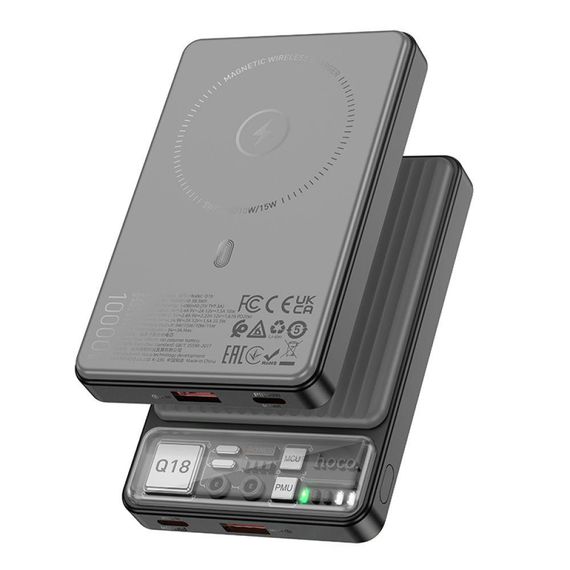 Універсальна Мобільна Батарея Power Bank Hoco Q18 Tourer 22.5W with magnetic 10000mAh Колір Молочно бiлий | Зображення 3