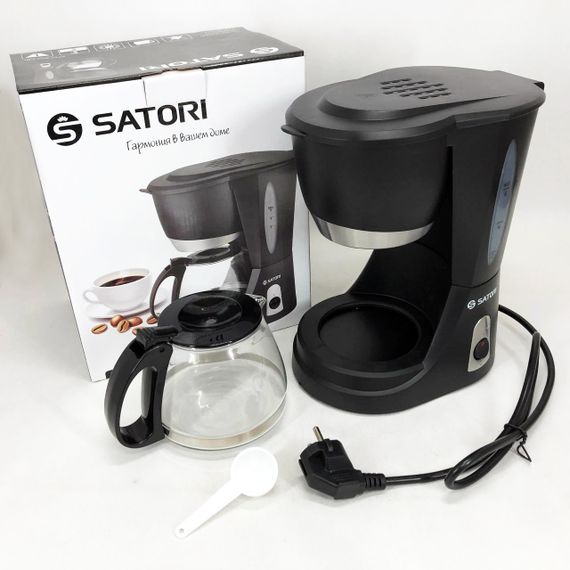 Кавоварка крапельна Satori SCM-600-PBL 650 Вт, Маленька кавомашина для дому, Маленька кавомашина