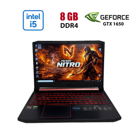 Ігровий ноутбук Acer Nitro 5 AN515-43 / 15.6" (1920x1080) IPS / AMD Ryzen 5 3550H (4 (8) ядра по 2.1 - 3.7 GHz) / 8 GB DDR4 / 512 GB SSD / nVidia GeForce GTX 1650, 4 GB GDDR6, 128-bit / WebCam б/в