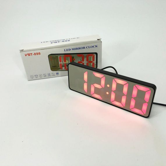 Электронные настольные LED часы от USB VST-898-1 с будильником и термометром, Настольные LED Лед часы | Зображення 8