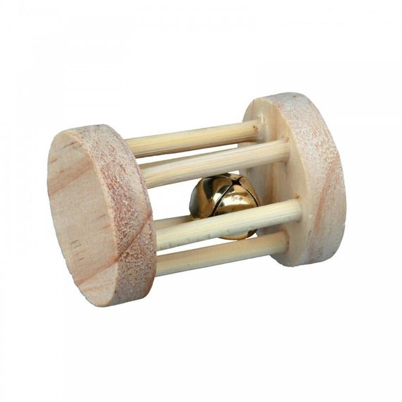 Іграшка Trixie для гризунів Валик з дзвіночком дерево 3,5х5 см