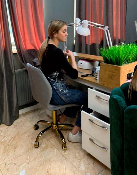 Стул Fox GD-Office золотая ножка-крестовина с колесами, мягкое сиденье | Зображення 1